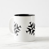Tasse 2 Couleurs Flocon de neige d'avion (Devant gauche)