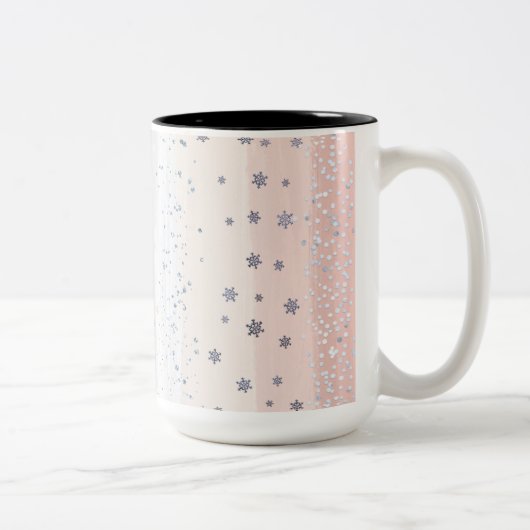 Tasse 2 Couleurs Flocon de neige de Noël d'hiver (Droit)