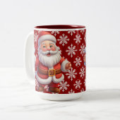Tasse 2 Couleurs Flocons de neige du Père Noël  (Devant gauche)
