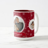Tasse 2 Couleurs Flocons de neige et vacances de rouge de Frost (Devant droit)