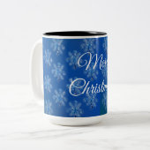 Tasse 2 Couleurs Flocons de neige géométriques (Devant gauche)