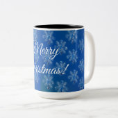 Tasse 2 Couleurs Flocons de neige géométriques (Devant droit)