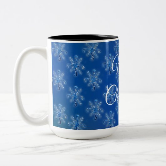 Tasse 2 Couleurs Flocons de neige géométriques (Gauche)