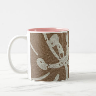 Tasse 2 Couleurs Floral blanc sur Brown