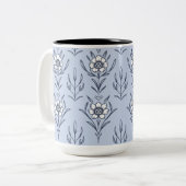 Tasse 2 Couleurs Floral bleu (Devant gauche)