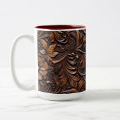 Tasse 2 Couleurs Floral Brown occidental Faux Cuir (Gauche)