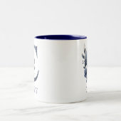 Tasse 2 Couleurs Floral classique Lettre initiale C - Nom personnal (Centre)