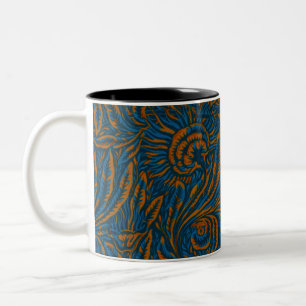 Tasse 2 Couleurs Floral Elegance Blue & Gold, Arts & Crafts Design