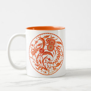 Tasse 2 Couleurs Floral Jacobean chinois antique - Mandarin Orange