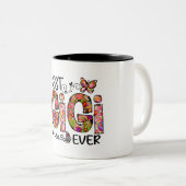 Tasse 2 Couleurs Floral Meilleur Gigi jamais (Devant droit)