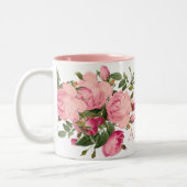 Tasse 2 Couleurs Floral monogramed mignon. Roses (Gauche)
