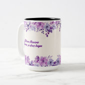 Tasse 2 Couleurs Floral pourpre (Devant gauche)