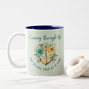 Tasse 2 Couleurs Floral Royal