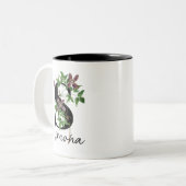 Tasse 2 Couleurs Floral violet classique Personnalisé Funny (Devant gauche)