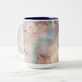Tasse 2 Couleurs Floral violet turquoise (Devant gauche)