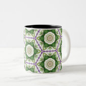 Tasse 2 Couleurs Floral violet vert géométrique (Devant droit)