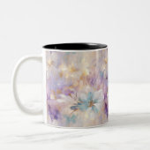 Tasse 2 Couleurs Flore bleu violet d'or blanc (Gauche)