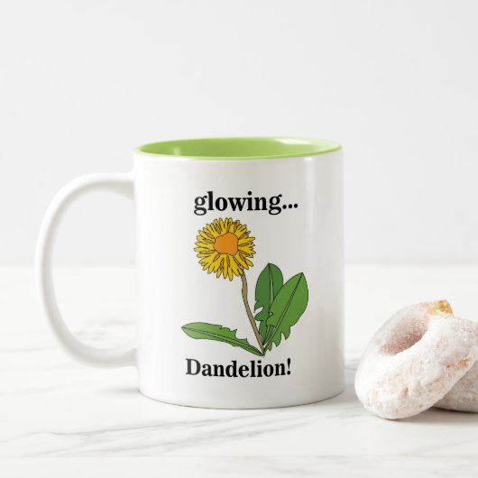 Tasse 2 Couleurs Flore de fleur de Dandelion (Avec donut)