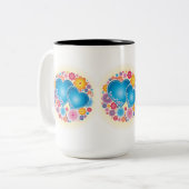 Tasse 2 Couleurs Flore du coeur bleu (Devant gauche)