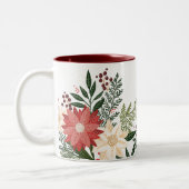 Tasse 2 Couleurs flore festive botanique élégant faste de noël (Gauche)