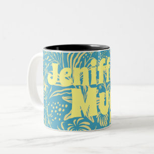 Tasse 2 Couleurs Flore les années 70 floride vintage fleuris palmie