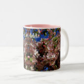 Tasse 2 Couleurs Flore rose fleurie personnalisée (Devant droit)