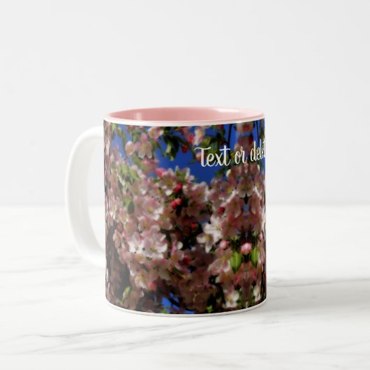 Tasse 2 Couleurs Flore rose fleurie personnalisée (Devant gauche)