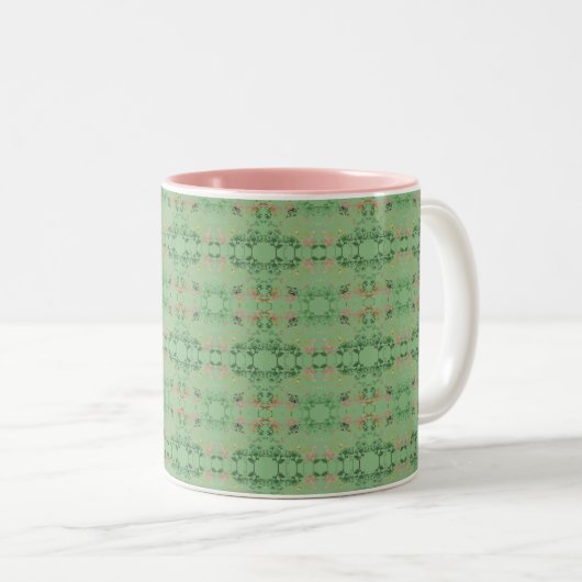 Tasse 2 Couleurs Flore verte (Devant droit)