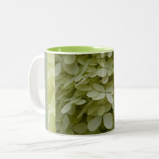Tasse 2 Couleurs Flores d'Hydrangée Verte Celadon (Devant gauche)