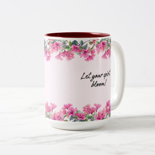 Tasse 2 Couleurs Flores roses (Devant droit)
