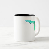 Tasse 2 Couleurs Floride Carte d'état Aquarelle (Devant droit)