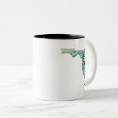 Tasse 2 Couleurs Floride Carte d'état Aquarelle (Devant droit)