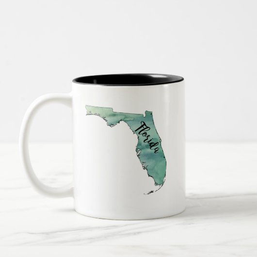 Tasse 2 Couleurs Floride Carte d'état Aquarelle (Gauche)