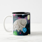 Tasse 2 Couleurs Flottement Tardigrade heureux par l'espace (Gauche)