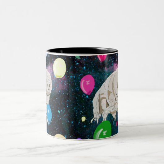 Tasse 2 Couleurs Flottement Tardigrade heureux par l'espace (Centre)