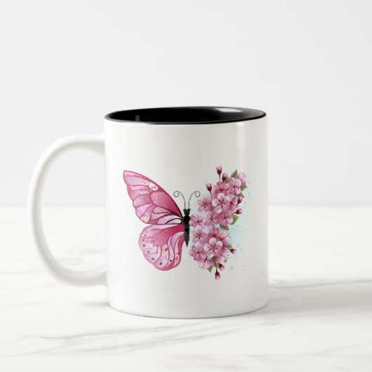 Tasse 2 Couleurs Flower Butterfly (Gauche)