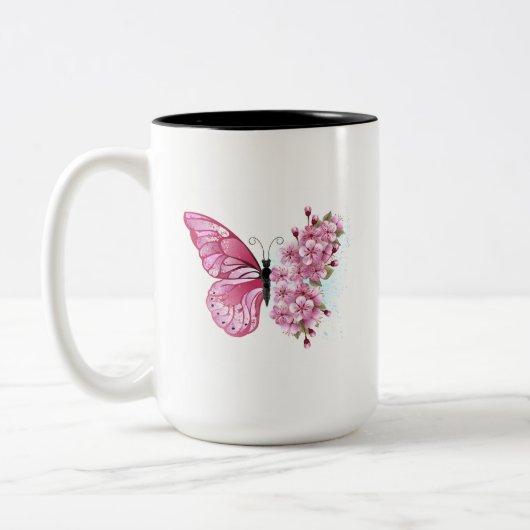 Tasse 2 Couleurs Flower Butterfly (Gauche)