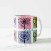 Tasse 2 Couleurs Flower Pop Art Pattern Personalised (Devant droit)