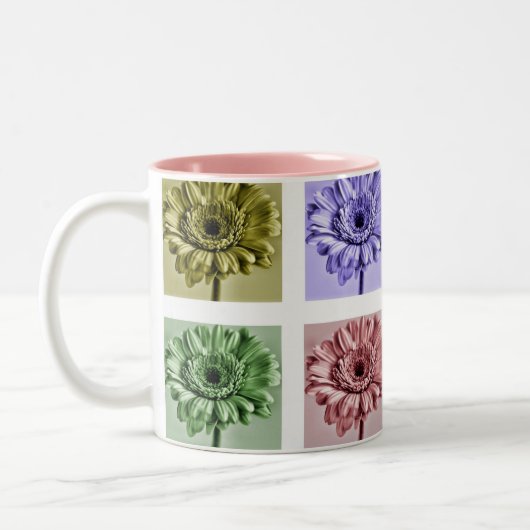 Tasse 2 Couleurs Flower Pop Art Pattern Personalised (Gauche)
