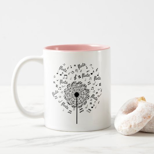 Tasse 2 Couleurs Flute Player Music Dandelion (Avec donut)