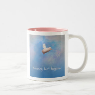 Tasse 2 Couleurs Flying Pig-Believe n'est pas Hogwash