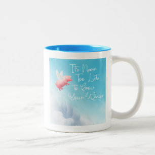 Tasse 2 Couleurs Flying Pig Grow Your Wings