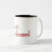 Tasse 2 Couleurs Foi chrétienne rée Croix Cœurs  (Devant droit)