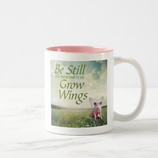 Tasse 2 Couleurs Foi en cochons (Droit)