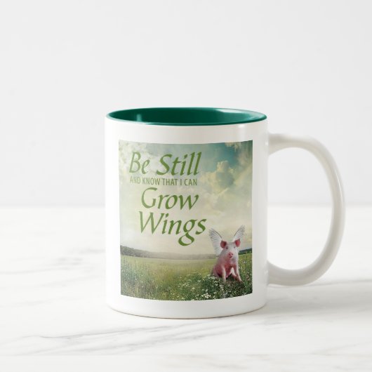 Tasse 2 Couleurs Foi en cochons (Droit)