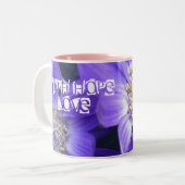 Tasse 2 Couleurs Foi Espoir Amour Monogramme Nom Vigne Fleurs Viole (Devant gauche)