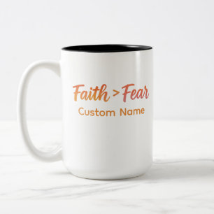 Tasse 2 Couleurs Foi > Peur Aquarelle Sunrise Motivation Personnali