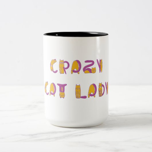 Tasse 2 Couleurs Folle des chats (Centre)