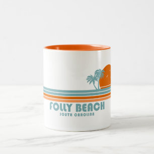 Tasse 2 Couleurs Folly Beach Caroline du Sud Sun Palm Trees