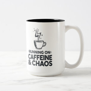 Tasse 2 Couleurs Fonctionne à la caféine et au chaos